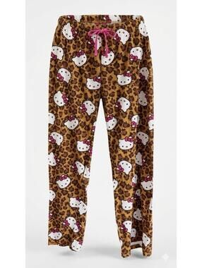 Rare Y2K 2012 Hello Kitty Cheetah Print PJ Pants Large